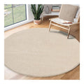 Relax the carpet ¨C Tapis Moderne Moelleux a Poils Courts antiderapant Lavable Jusqu'a 30¡ãC Super Doux Aspect Fourrure destine a Salon ainsi que Chambre decoratif Beige 120 cm Rond