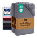 Utopia Bedding Lot du 2 Drap Housse Gris 160 x 200 cm Bonnets 35 cm pour Matelas epais Certifie OekoTex Polyester Microfibre brossee