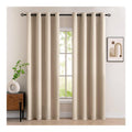 Occultant Rideau Thermique Oeillets Lot de 2 140x245cm Beige Fonce Tissu occultant thermique pour salon et chambre aide a reduire lumiere chaleur ainsi que froid